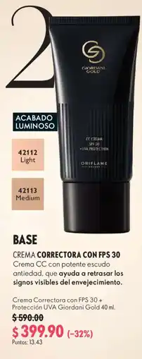 Oriflame Oriflame Giordani Gold Crema Correctora Con Fps 30 oferta