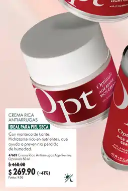 Oriflame Crema Rica Antiarrugas Age Revive Optimals oferta
