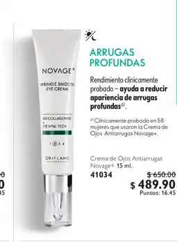 Oriflame Novage+ Crema de Ojos Antirrugas oferta