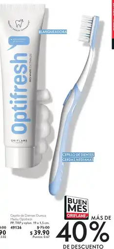 Oriflame Cepillo de dientes dureza media optifresh oferta