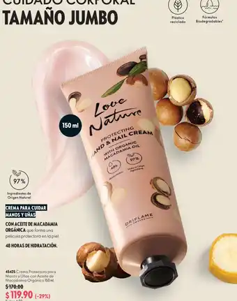 Oriflame Crema Protectora para Manos y Uñas con Aceite de Macadamia Orgánico