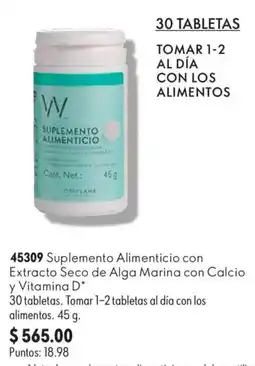Oriflame Oriflame Suplemento Alimenticio con Extracto Seco de Alga Marina con Calcio y Vitamina D oferta