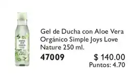 Oriflame Simple Joys Love Nature Gel de Ducha con Aloe Vera Orgánico oferta