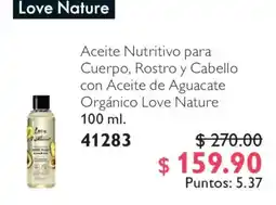 Oriflame Love Nature Aceite Nutritivo para Cuerpo, Rostro y Cabello con Aceite de Aguacate Orgánico oferta