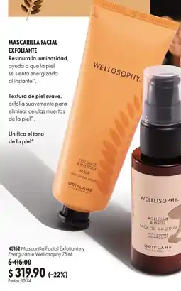 Oriflame Mascarilla Facial Exfoliante y Energizante Wellosofhy oferta