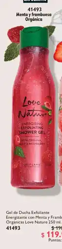 Oriflame Love Nature Gel de Ducha Exfoliante Energizante con Menta y Frambuesa Orgánicas oferta