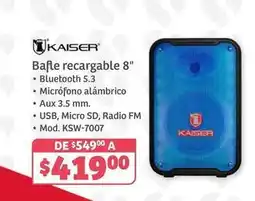 Soriana Híper Kaiser - bafle recargable 8 mod. ksw-7007 oferta