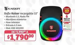 Soriana Híper Kaiser - bafle recargable 15 mod. kse-1015mx oferta