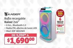 Soriana Híper Kaiser - bafle recargable 2x6 mod. ksf-8022wh oferta