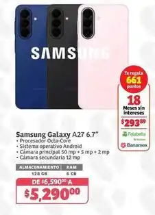Soriana Híper Samsung - galaxy a27 6.7 oferta