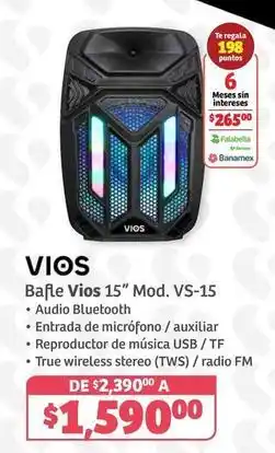 Soriana Híper Vios - bafle 15 mod. vs-15 oferta