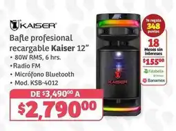 Soriana Híper Kaiser - bafle profesional recargable 12 mod. ksb-4012 oferta