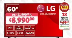 Soriana Híper Lg - 60 uhd ai thinq 4k smart tv mod. 60ua7500psa oferta