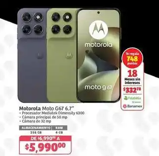 Soriana Híper Motorola - moto g67 oferta