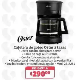 Soriana Híper Oster - cafetera de goteo 5 tazas oferta