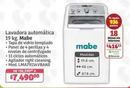 Soriana Híper Mabe - lavadora automática 19 kg oferta