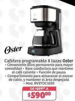 Soriana Híper Oster - cafetera programable 8 tazas mod. bvstdc10ss oferta