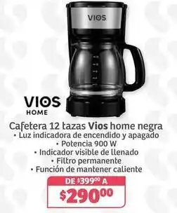 Soriana Híper Vios - cafetera 12 tazas negra oferta
