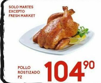 Alsuper Pollo rostizado x pza oferta