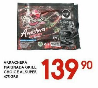 Alsuper Arrachera marinada grill choice alsuper 475g oferta