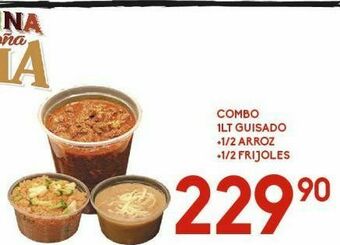 Alsuper Combo 1lt guisado, 1/2 arroz + 1/2 frijoles oferta