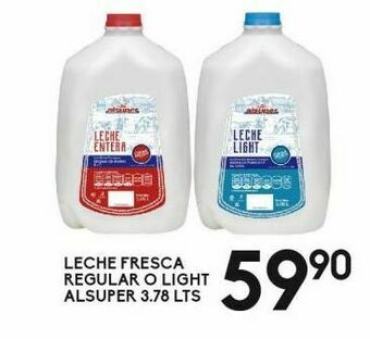 Alsuper Leche fresca regular o light alsuper 3.78l oferta