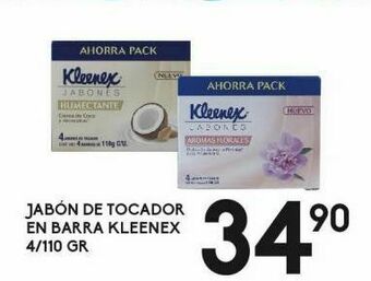 Alsuper Jabón de tocador en barra kleenex 4/110g oferta