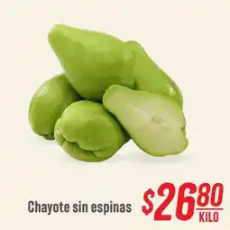 Mega Soriana Chayote sin espinas oferta