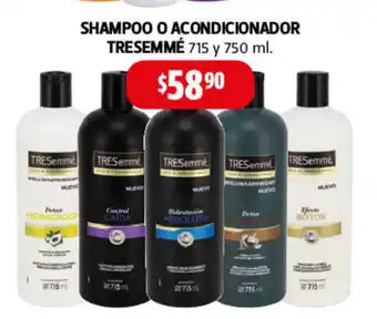 Farmacias Guadalajara Shampoo o Acondicionador Tresemme 715 y 750 ml oferta