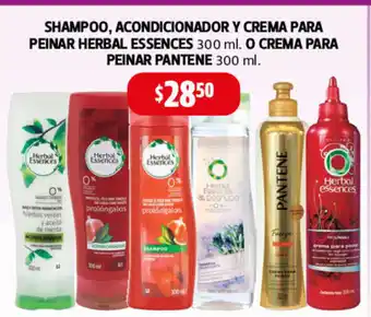 Farmacias Guadalajara Shampoo, Acondicionador Y Crema Para Peinar Herbal Essences 300 ml o Crema para Peinar Pantene 300ml oferta