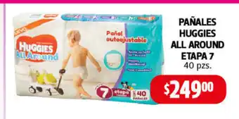 Farmacias Guadalajara Pañales Huggies All Around Etapa 7 40 pzs oferta