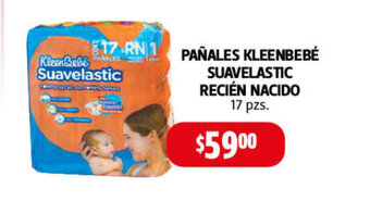 Farmacias Guadalajara Pañales Kleenbebe Suavelastic Recien Nacido 17 pzs oferta