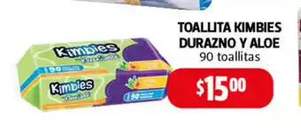 Farmacias Guadalajara Toallita Kimbies Durazno Y Aloe 90 toallitas oferta