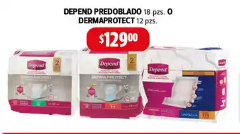 Farmacias Guadalajara Depend Predoblado 18 pzs o Dermaprotect 12 pzs oferta
