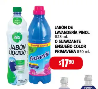 Farmacias Guadalajara Jabon De Lavanderia Pinol 828ml o Suavizante Ensueño Color Primavera 850 ml oferta