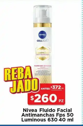 HEB Nivea fluido facial antimanchas fps 50 luminous 630 40 ml oferta