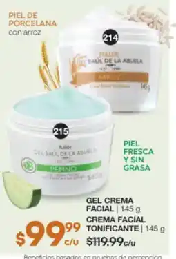 Fuller fuller gel facial de la abuela pepino oferta