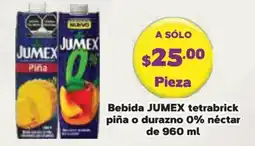 Super Aki Jumex bebida piña o durazno oferta