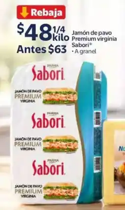 Walmart Sabori jamón de pavo premium virginia oferta