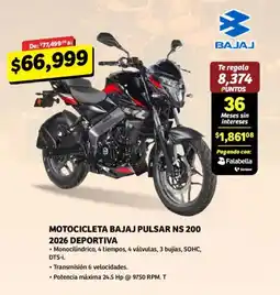 Soriana Híper Bajaj Pulsar NS 200 oferta