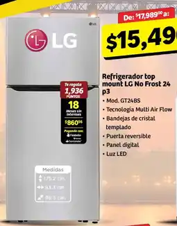 Soriana Híper LG Refrigerador top mount No Frost 24 p3 oferta