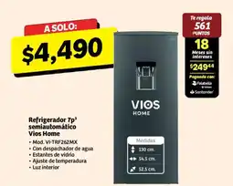 Soriana Híper Vios Home Refrigerador 7p³ semiautomático oferta