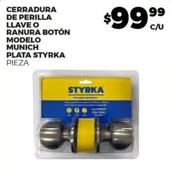 Styrka cerradura de perilla llave o ranura botón modelo munich plata