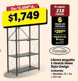 Soriana Híper Home Style Design Librero plegable 5 niveles oferta