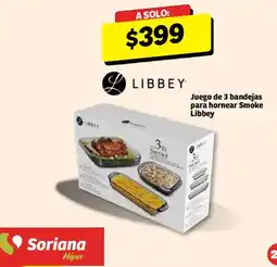 Soriana Híper Libbey Juego de 3 bandejas para hornear Smoke oferta