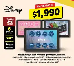 Soriana Mercado Disney Tablet Stitch, Princesas y Avengers oferta