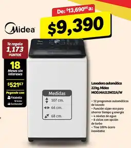 Soriana Mercado Midea Lavadora automática 22kg oferta