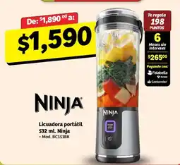 Soriana Mercado Ninja licuadora portátil oferta