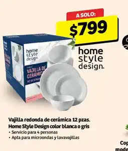 Soriana Mercado home style design vajilla de cerámica oferta