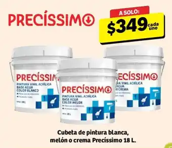 Precíssimo pintura vinil acrílica base agua color blanco, melón o crema
